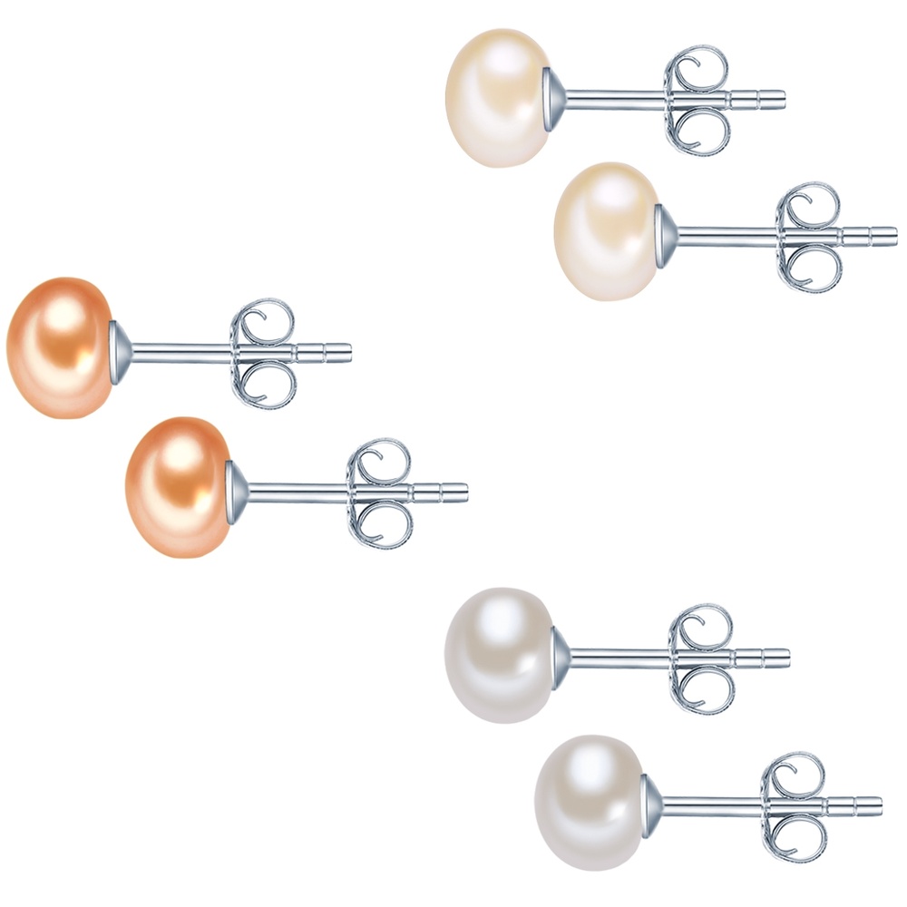Valero Pearls Puce d'oreille en perle Perle de culture d'eau douce Perle de culture d'eau douce Boucles d'oreilles