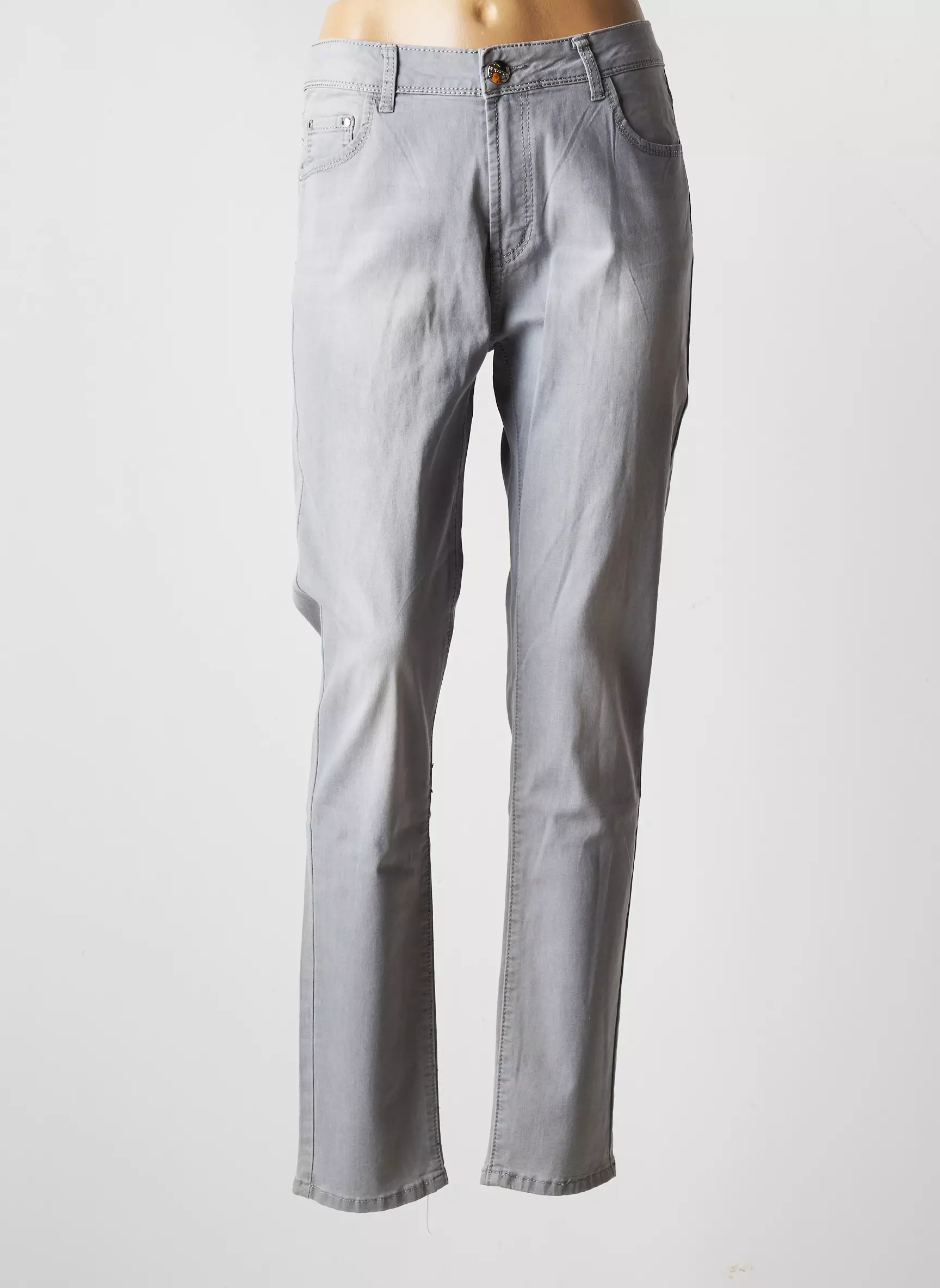 X Max Jeans Coupe Droite Femme couleur gris