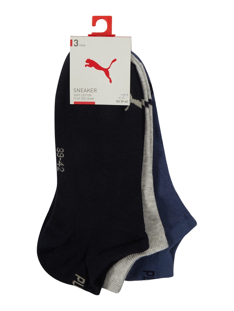 Sneakersocken mit Label-Details im 3er-Pack in marineblau
