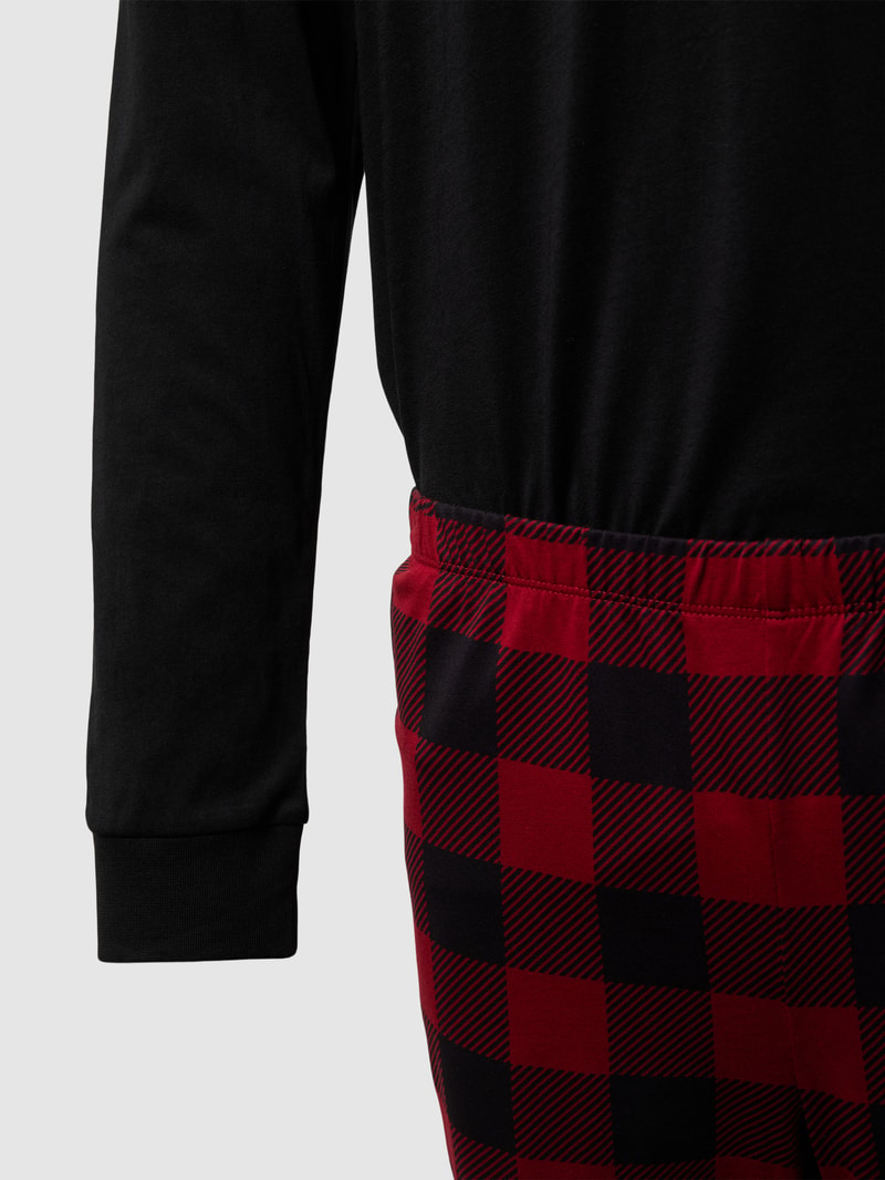 Pyjama mit Karomuster in schwarz