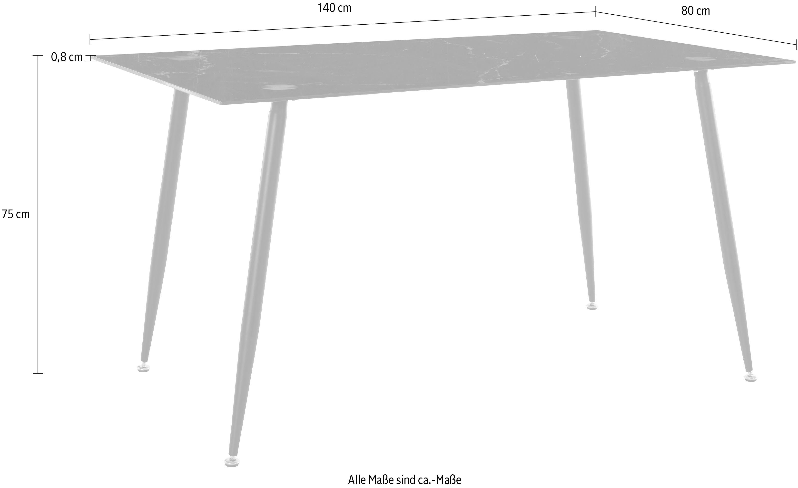 Homexperts Glastisch Romeo, Breite 140 cm, in Marmor-Optik