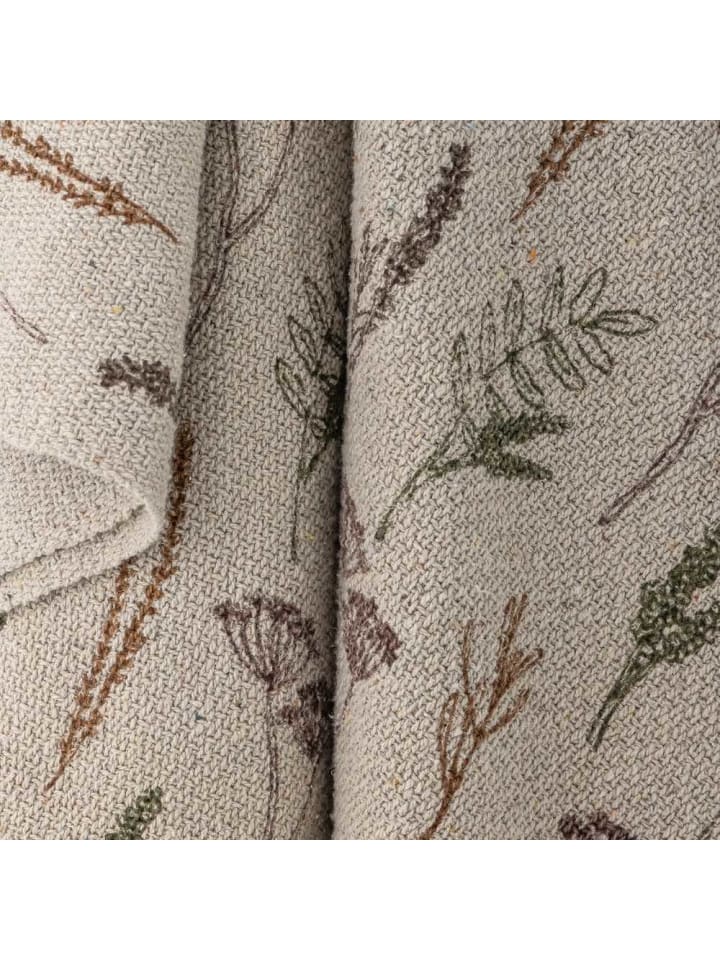 Bloomingville Decke PYLE Natur mit Blumen Motiv 160x130 cm günstig kaufen onesize