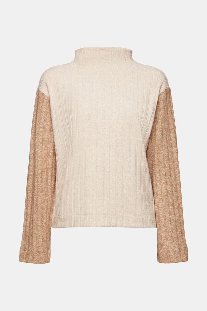 Weich aufgerautes Stehkragen-Longsleeve