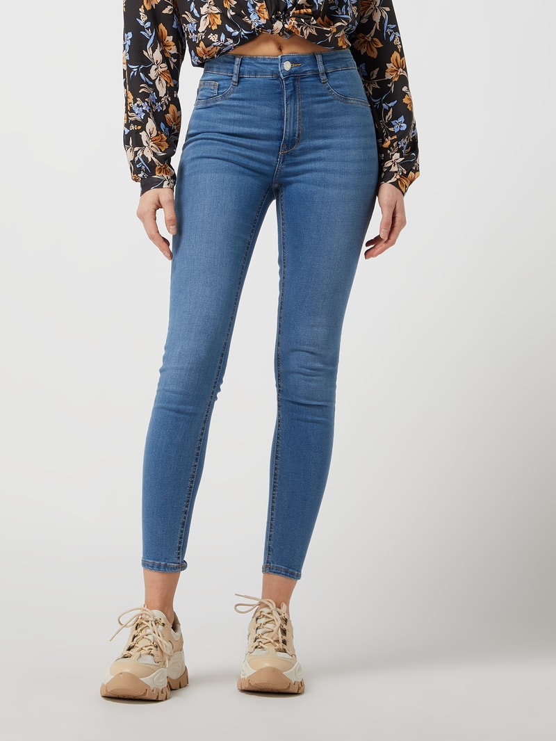 Skinny Fit High Waist Jeans mit Stretch-Anteil Modell 'Molly' in jeans