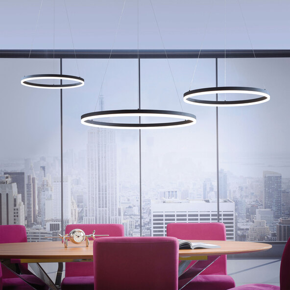 LED-Pendelleuchte Titus, Ø 80 cm, anthrazit