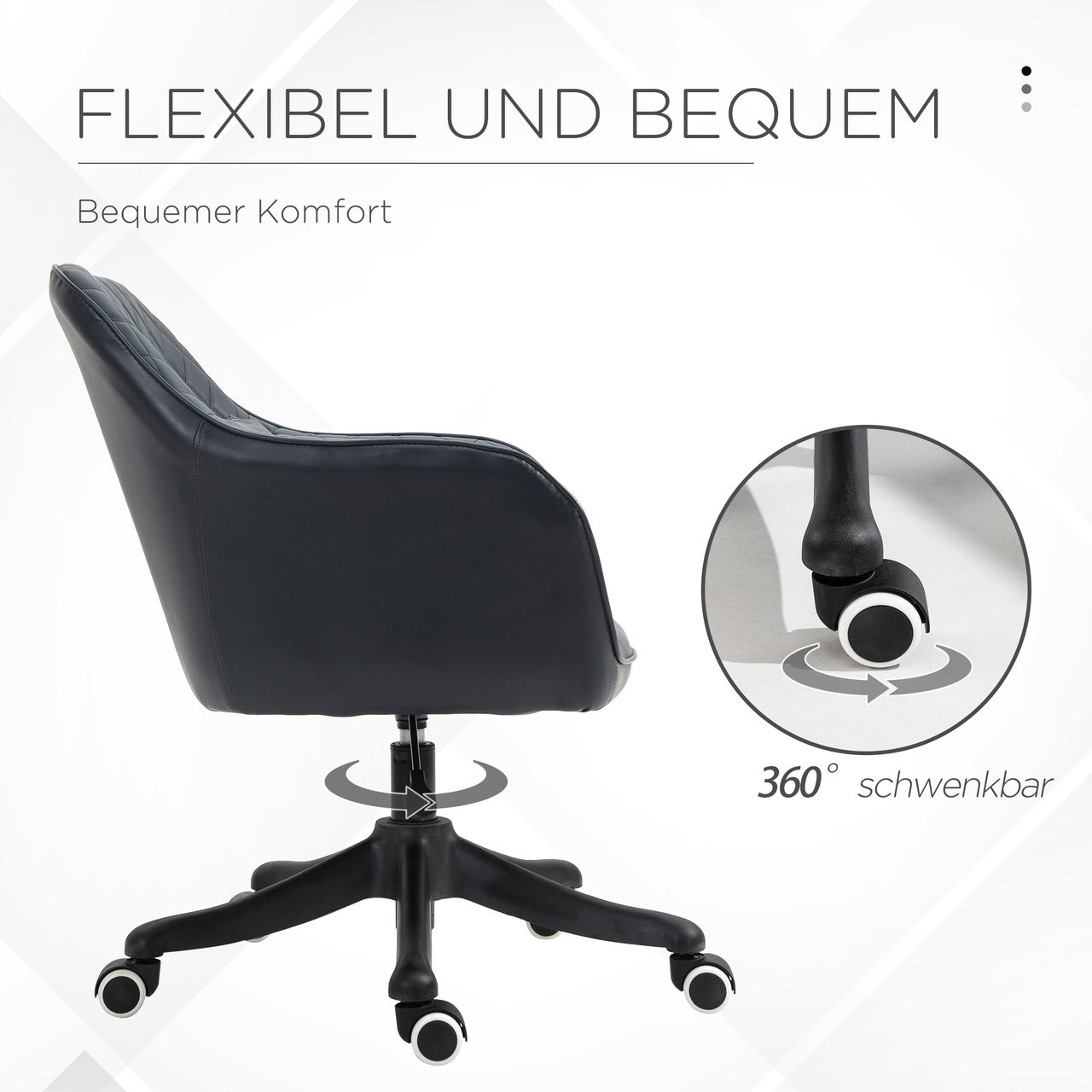 Vinsetto Massage Bürostuhl Vibrationsfunktion Massagefunktion PU Anthrazitgrau