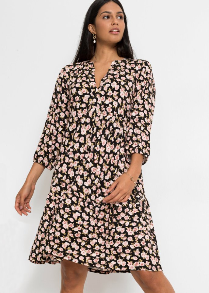Bedrucktes Tunika-Kleid aus nachhaltiger Viskose