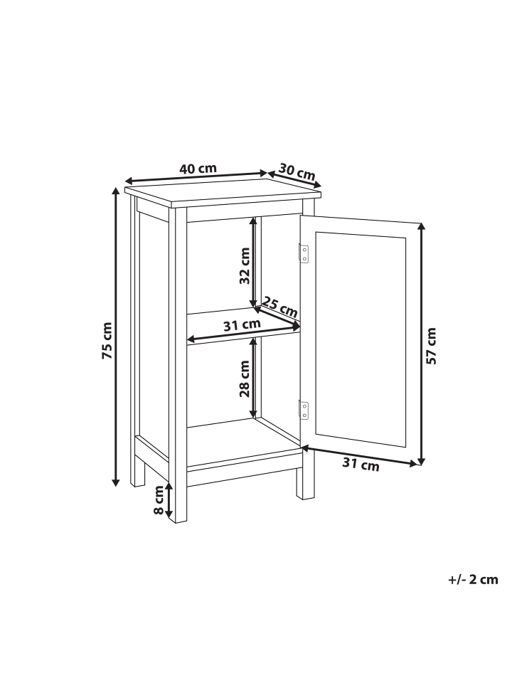 Beliani Badezimmerschrank ALAMOS in Weiß/Heller Holzfarbton günstig kaufen onesize