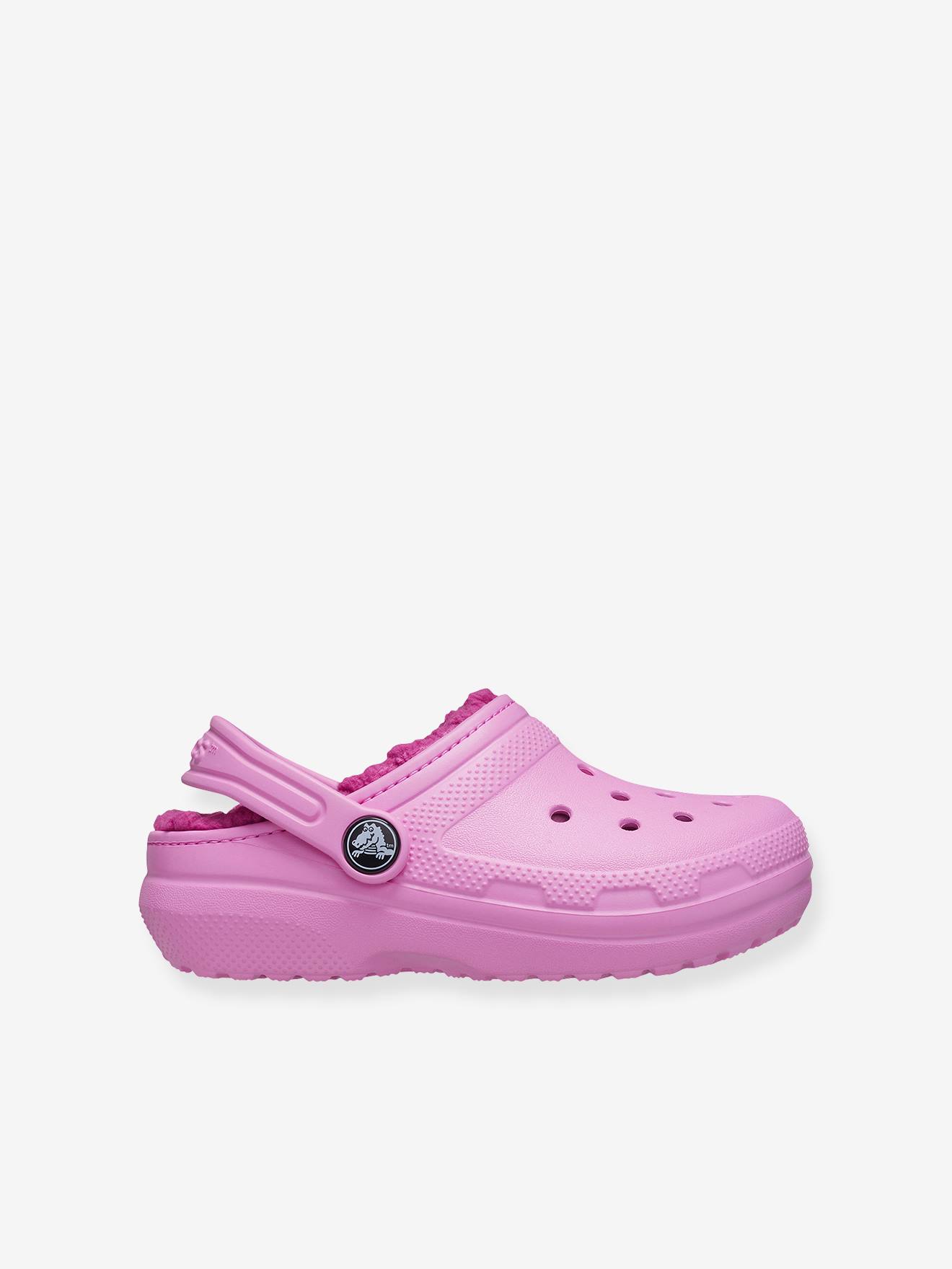 Sabots bébé fourrés Classic Lined Clog T CROCS (TM) rose