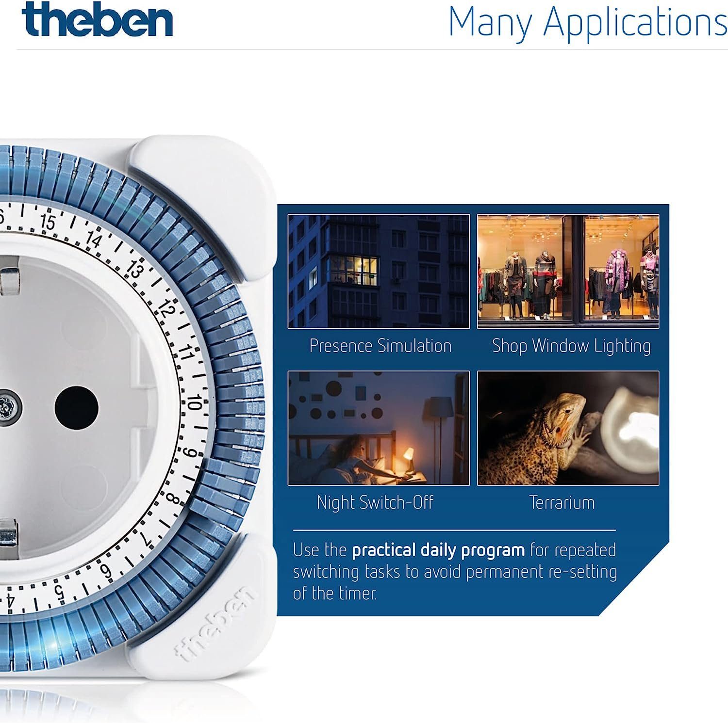 theben Zeitschaltuhr timer 26, analog, Steckdose, Timer, Netzsynchron, ohne Gangreserve