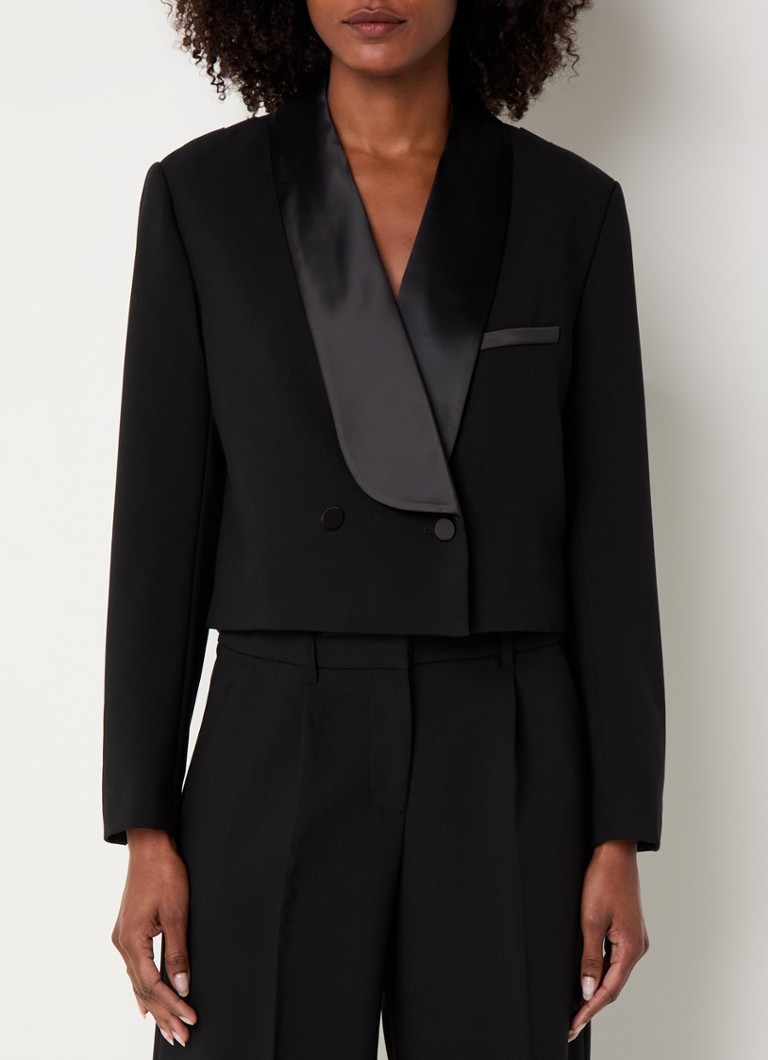 French Connection Gemma Carey cropped blazer with satin details
