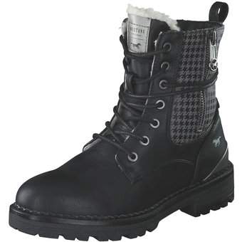 Mustang Schnür Boots in schwarz