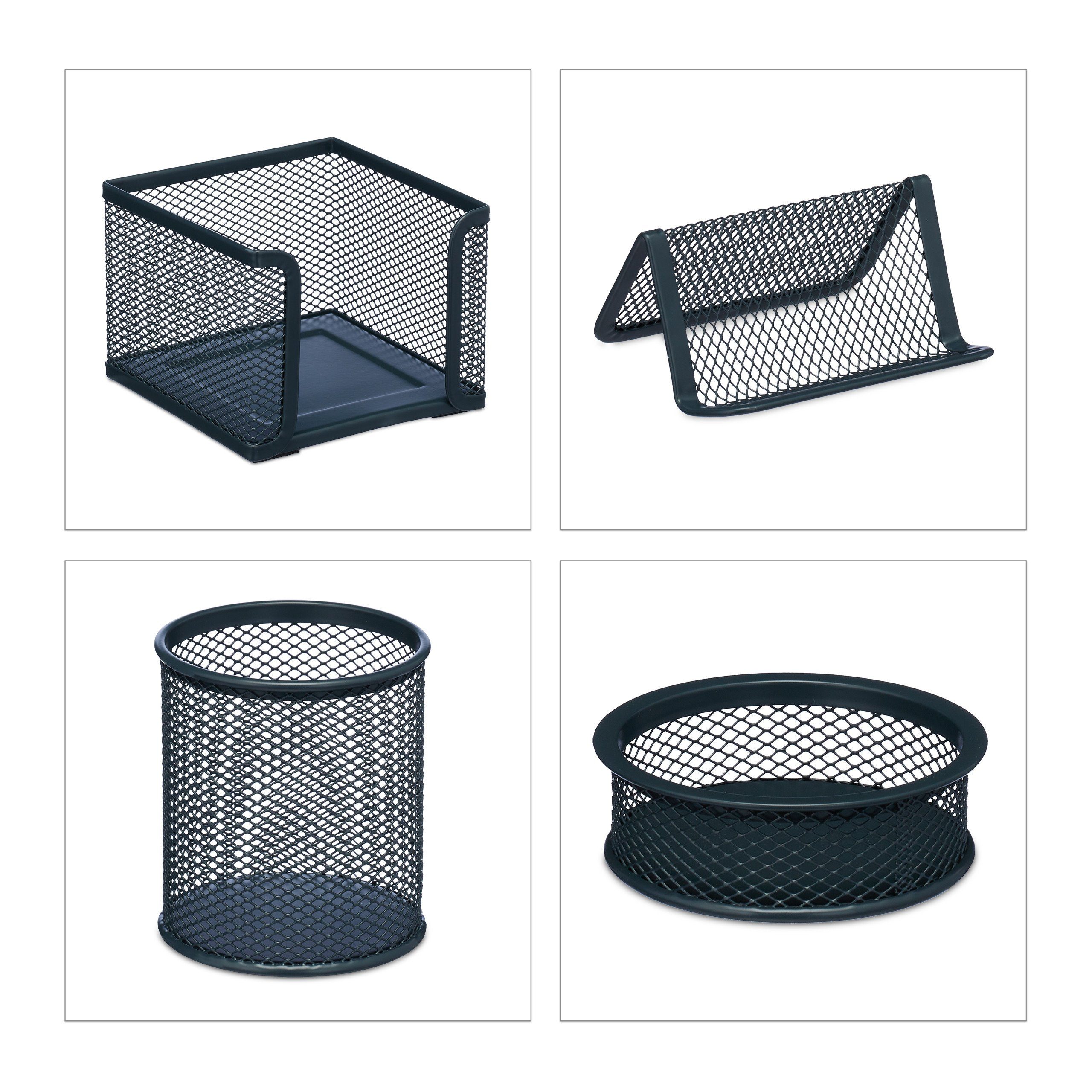 relaxdays Schreibtischaufsatz 7-teiliges Schreibtisch Organizer Set