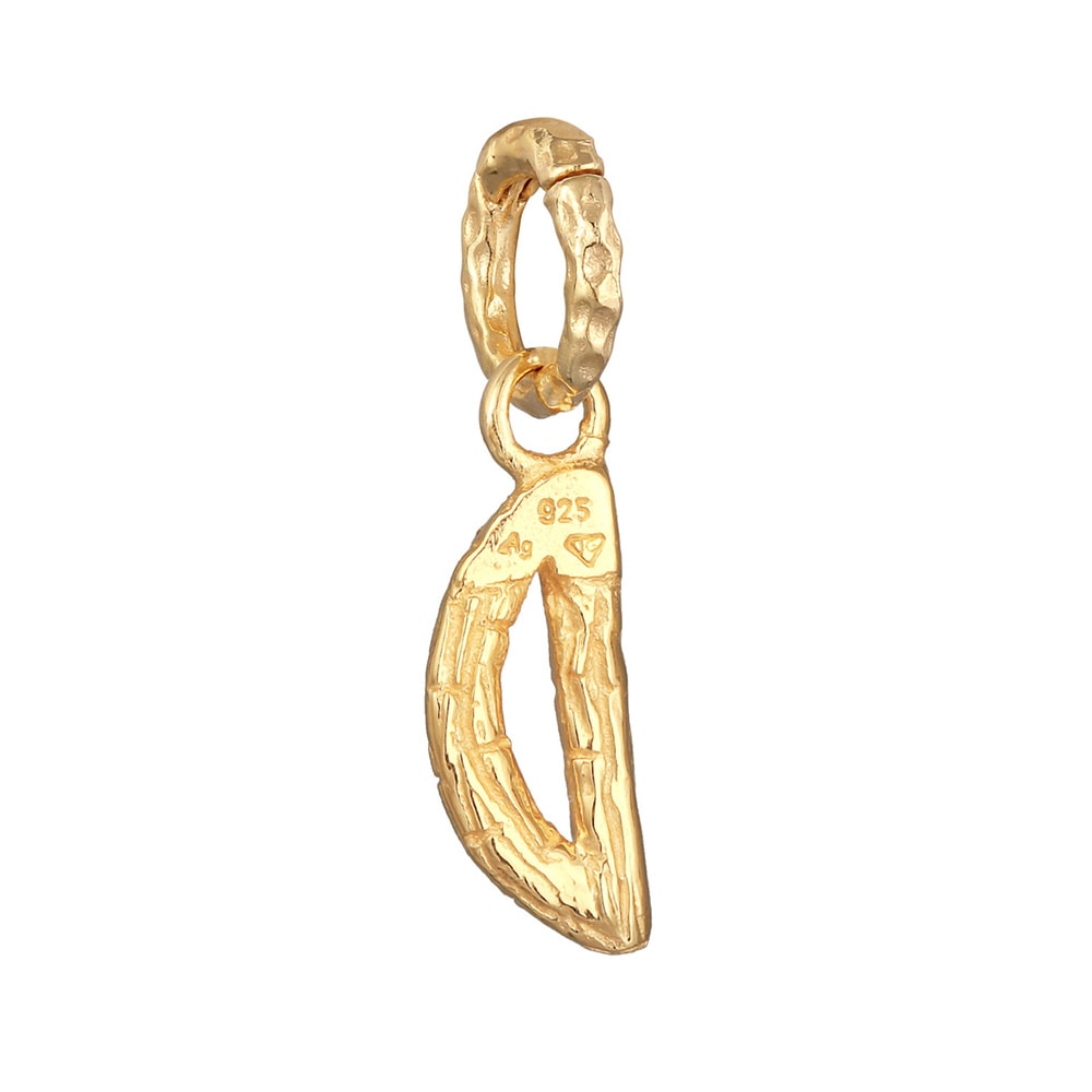 Elli Elli Pendentif Femmes Lettre D Organic look en argent sterling 925 plaqué or Pendentif