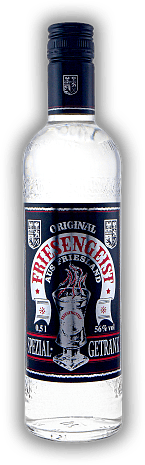 Friesengeist 0,5 Liter Friesengeist 0,5 Liter Dieses friesisches Spezialgetränk wird brennend serviert. 0,5	 Liter - Vol 56%