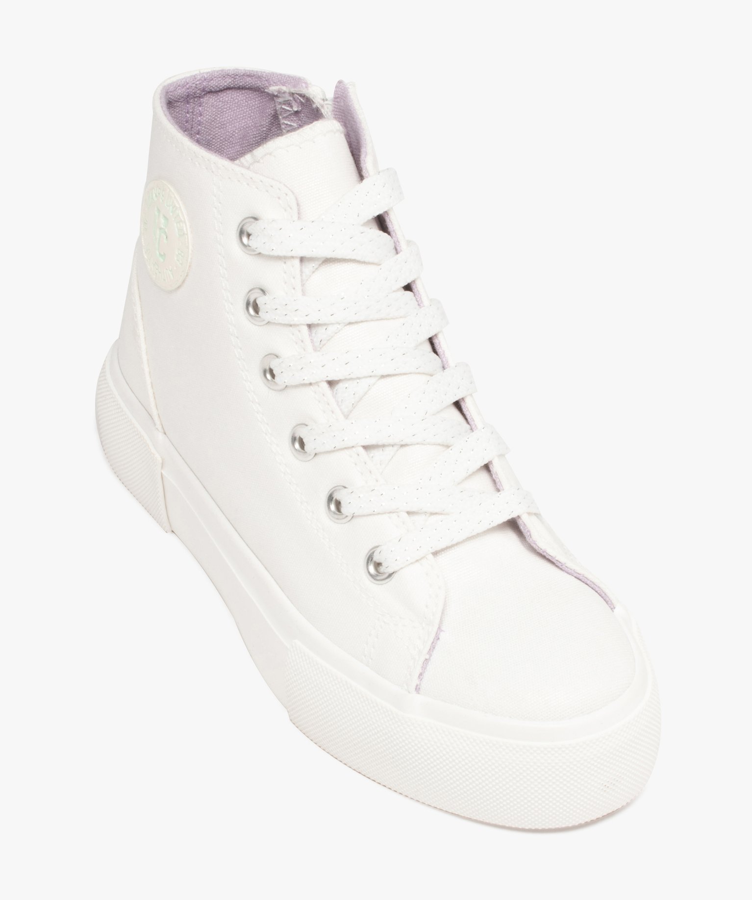 Baskets fille montantes en toile brillante – Camps United blanc | GEMO