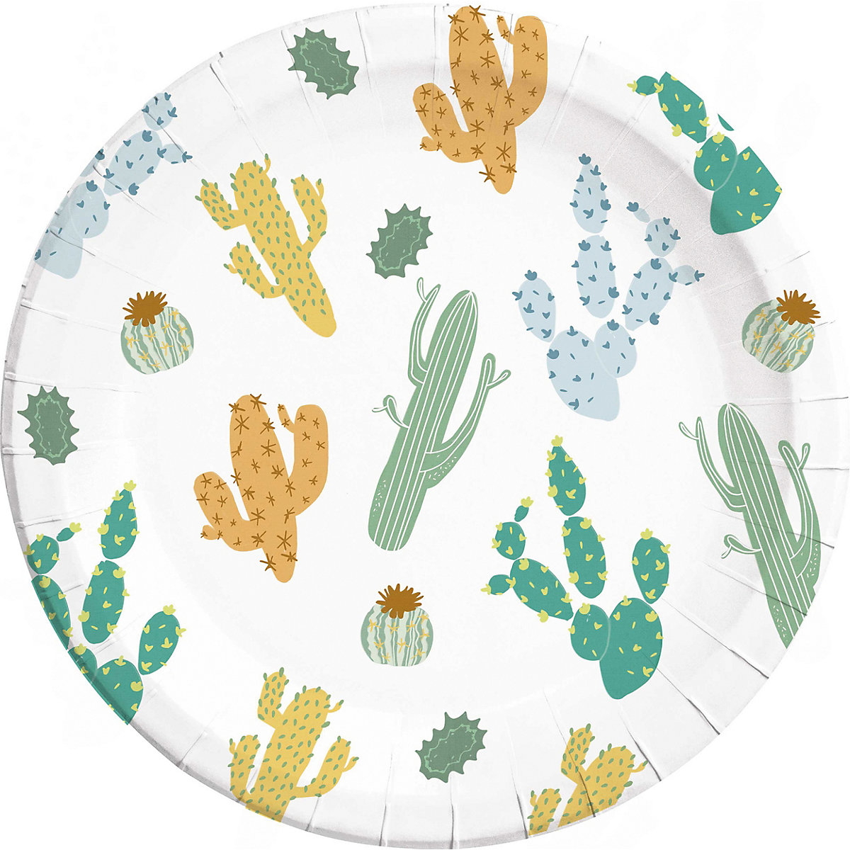 Papp-Partyteller Cactus, Ø 23 cm, 8 Stück
