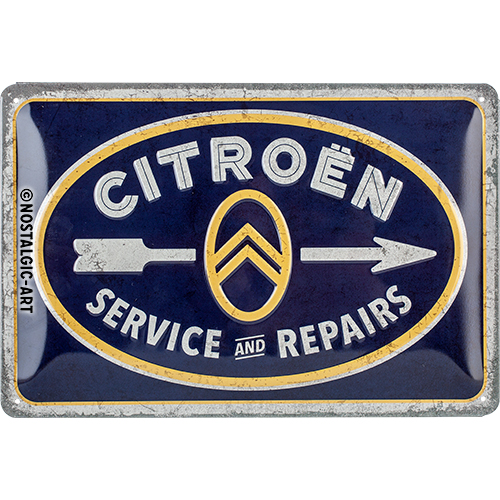 Nostalgic Art Retro Blechschild 20x30cm, Motiv "Citroen - Service&Repair", 1 Stück - ATU