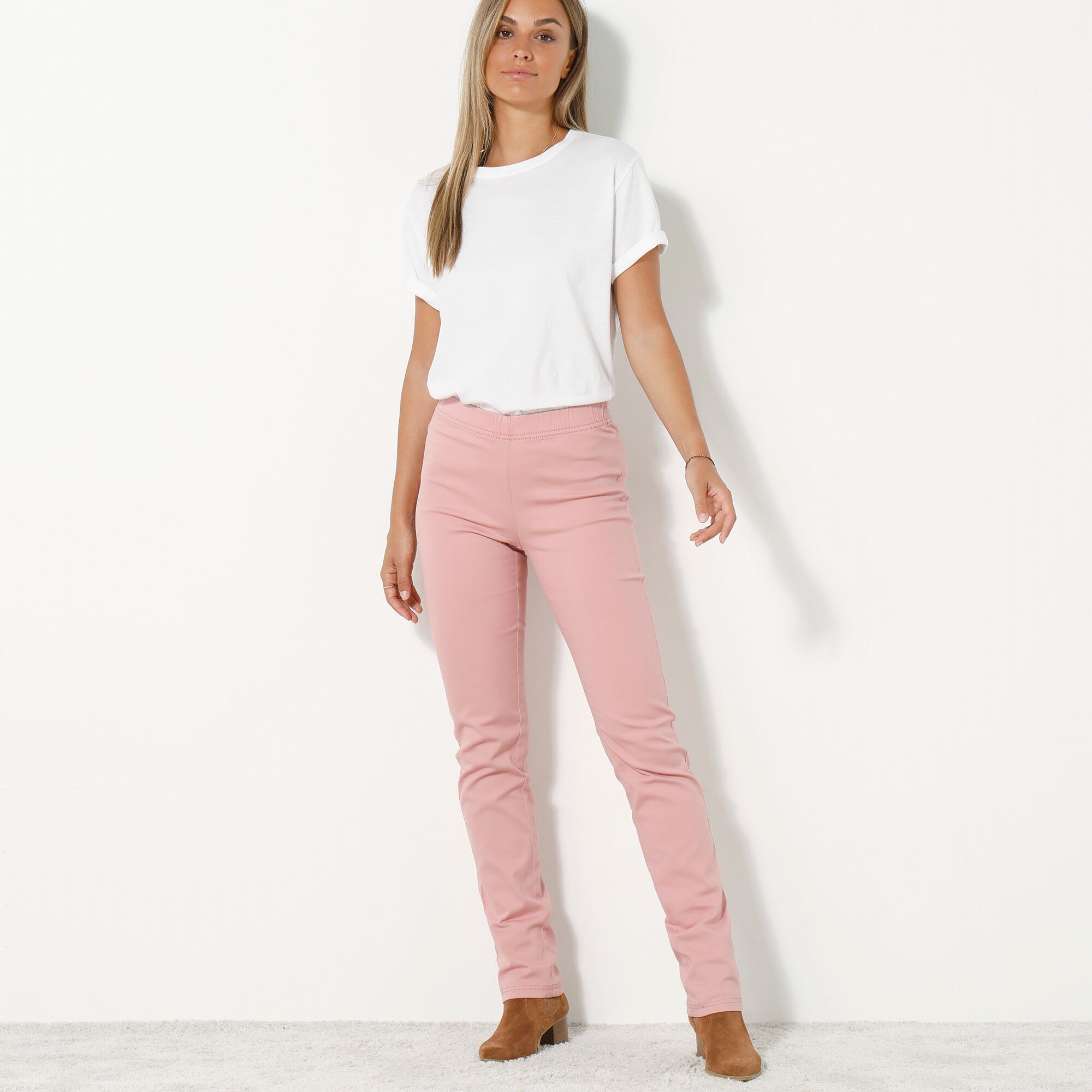 Pantalon sculptant effet ventre plat taille élastiquée