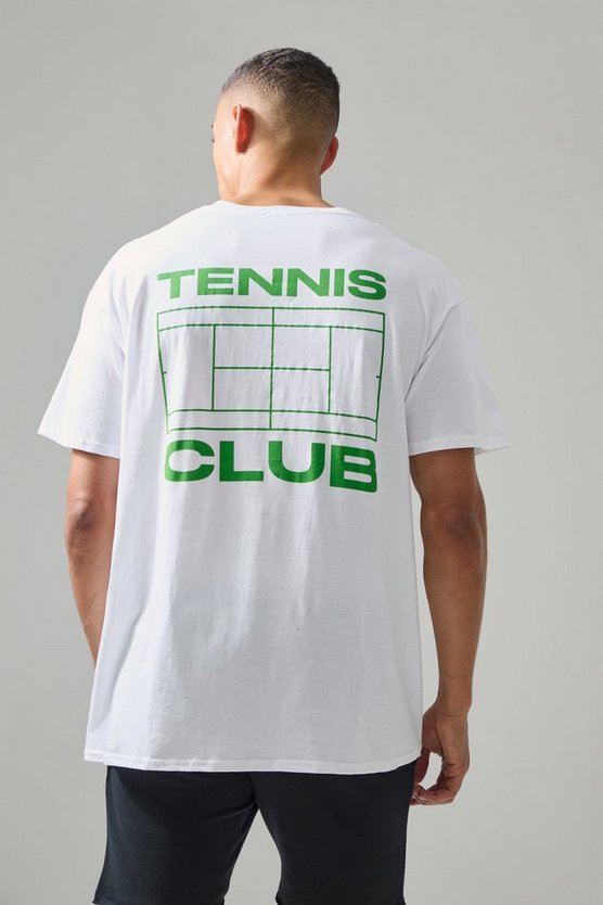 Man Active Oversize T-Shirt mit Tennis Club Print