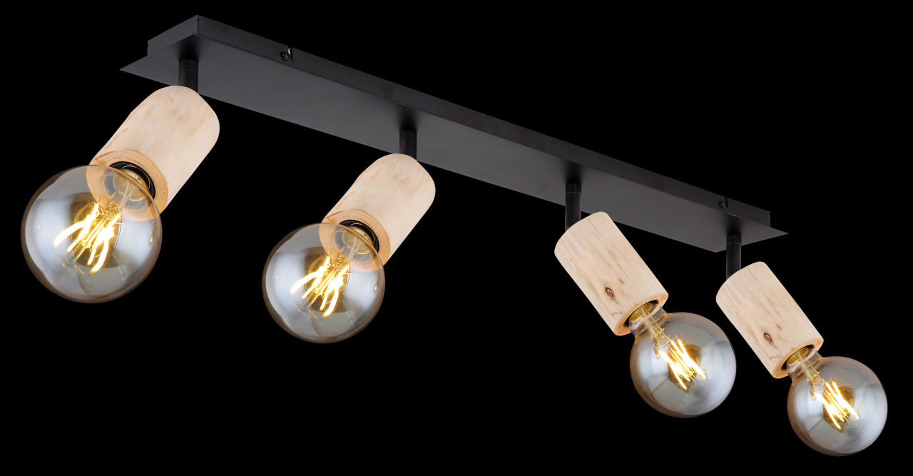 Globo Lighting - JOSEBA - Strahler Metall schwarz matt, 4x E27