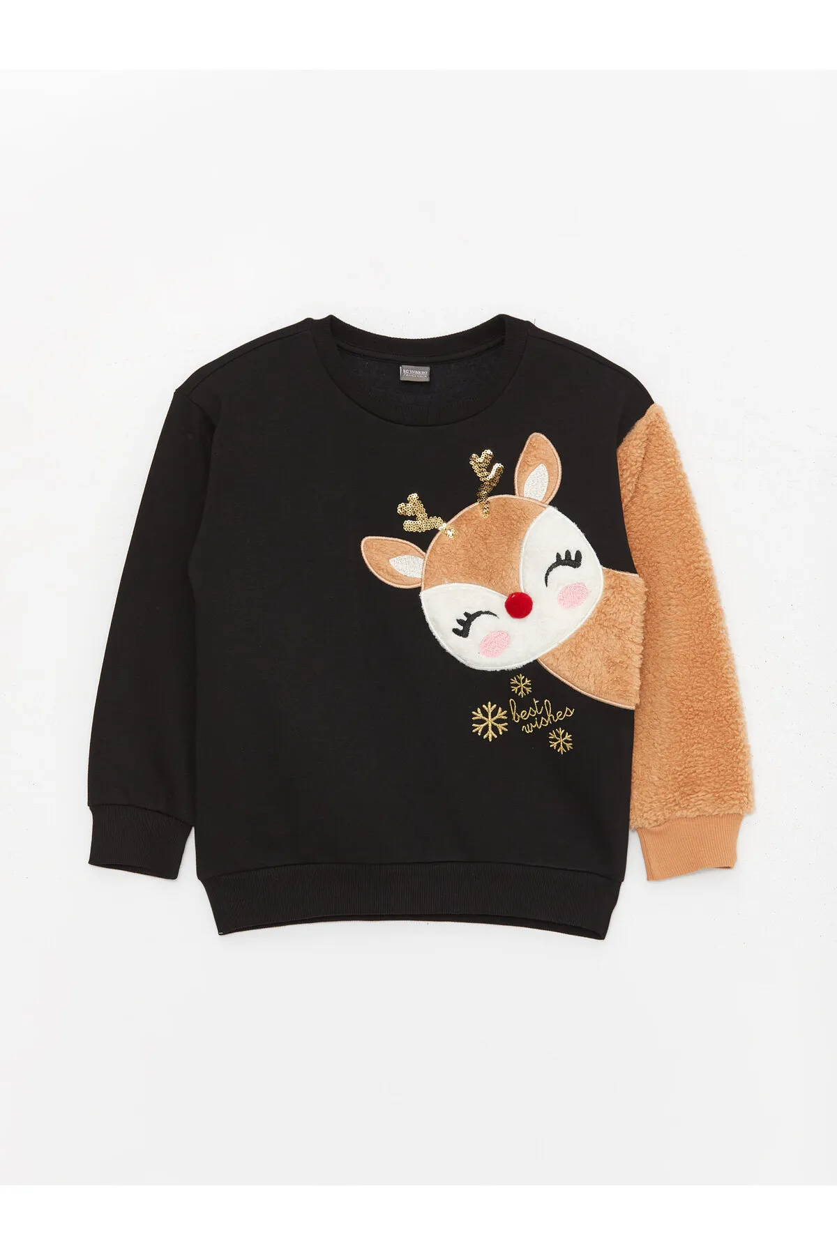 LC Waikiki  Langarm-Sweatshirt für Mädchen mit Rundhalsausschnitt und Stickerei