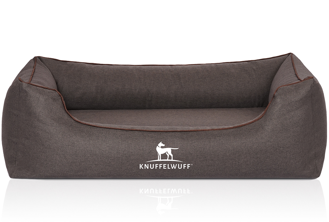 Knuffelwuff Hundebetten Knuffelwuff Orthopädisches Hundebett Wippo aus Velours mit Handwebcharakter schwarz M-L