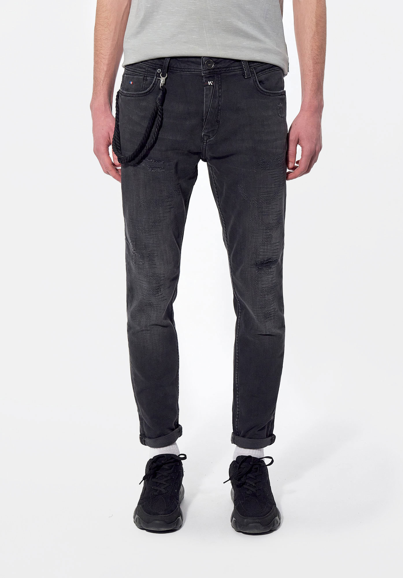 JUDE   Jean tapered slim noir Homme