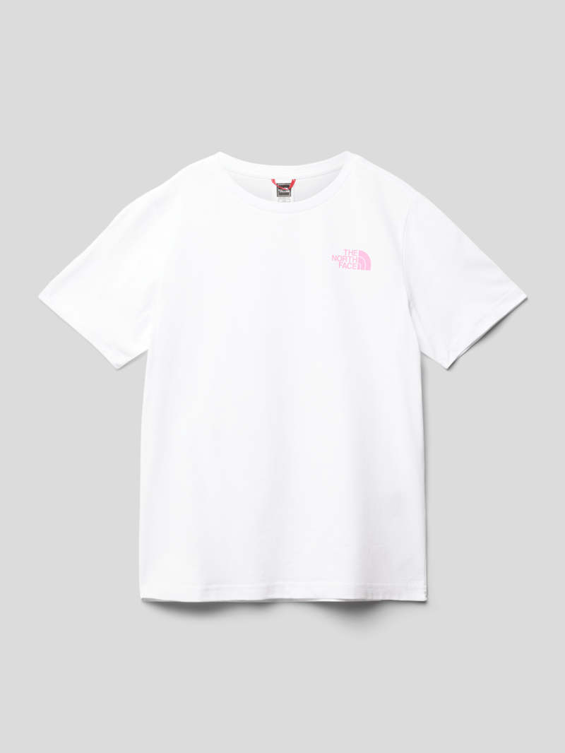 T-Shirt mit Label-Print in weiß