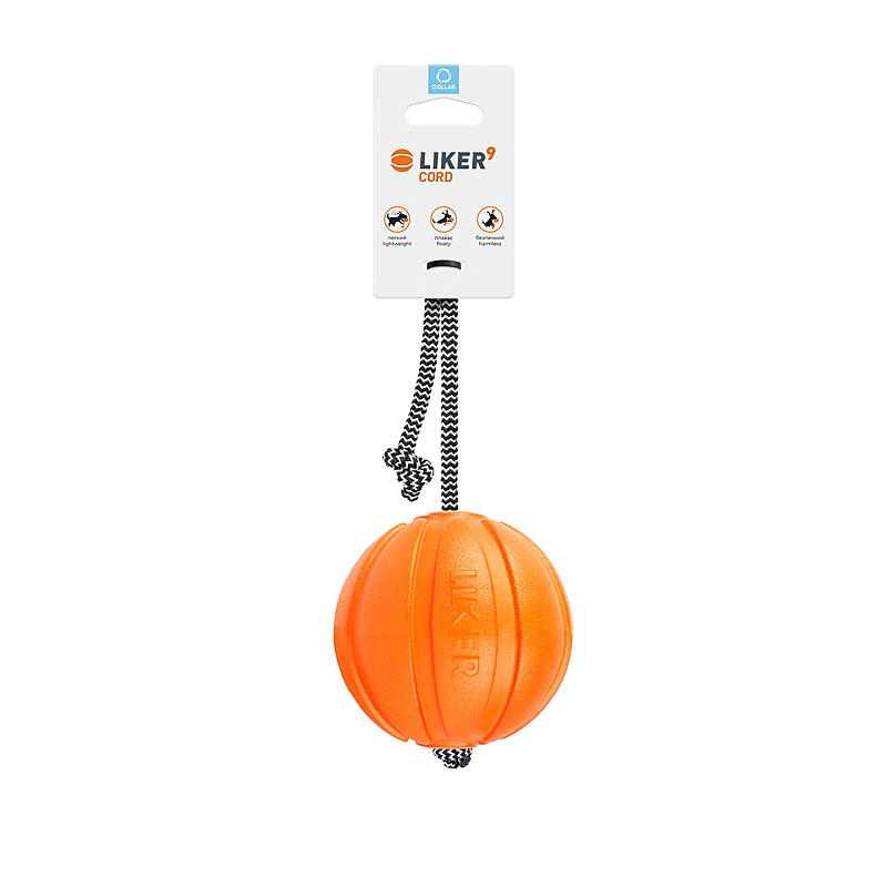 Hundeleke ball m/snor ø 9 cm
