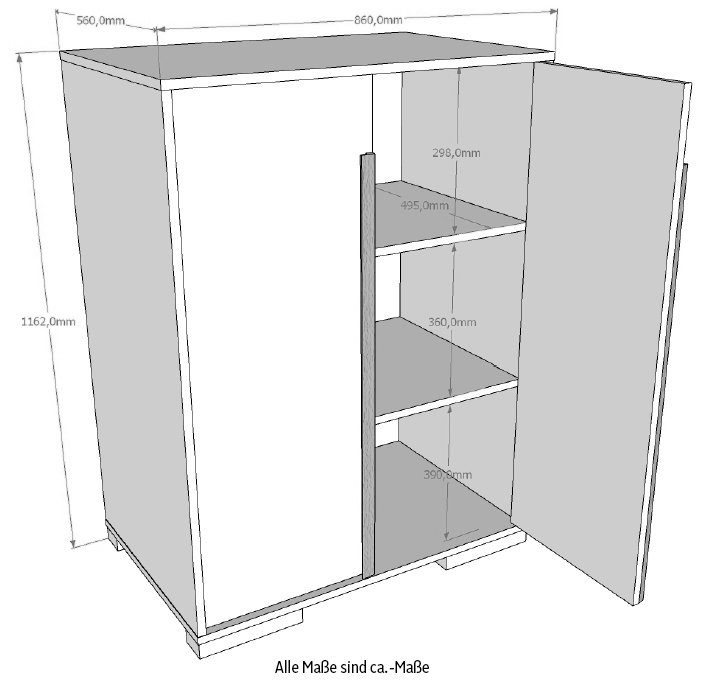 Vipack Kinderkleiderschrank London Wäscheschrank, mit Melamin-Oberfläche und Soft-Close