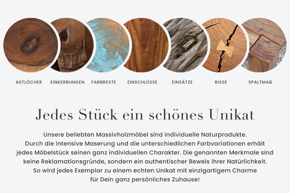 riess-ambiente Gartenbank EMPIRE TEAK 120cm natur (Einzelartikel, 1-St), Massivholz · wetterfest · Lehne · Maritim · Outdoor · Balkonmöbel