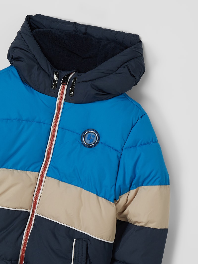 Steppjacke mit Kapuze in marineblau