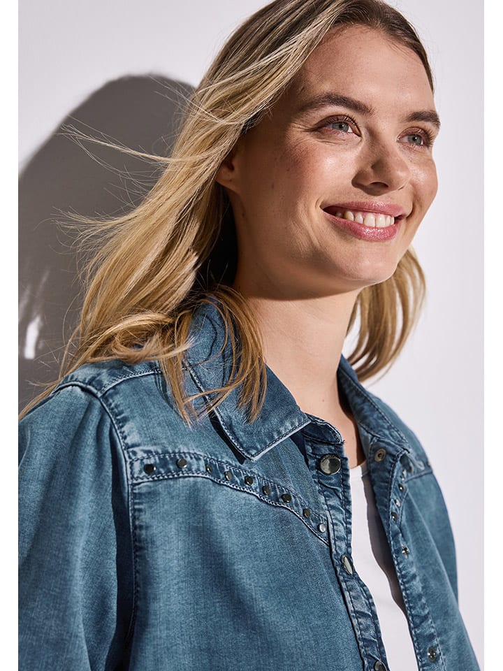 Street One Jeansbluse in Blau günstig kaufen