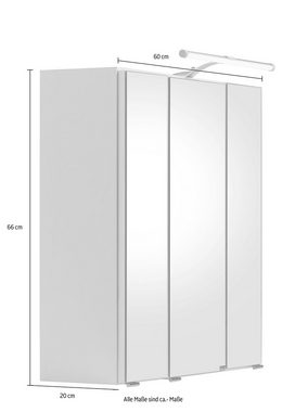 HELD MÖBEL Spiegelschrank Portofino mit LED-Beleuchtung