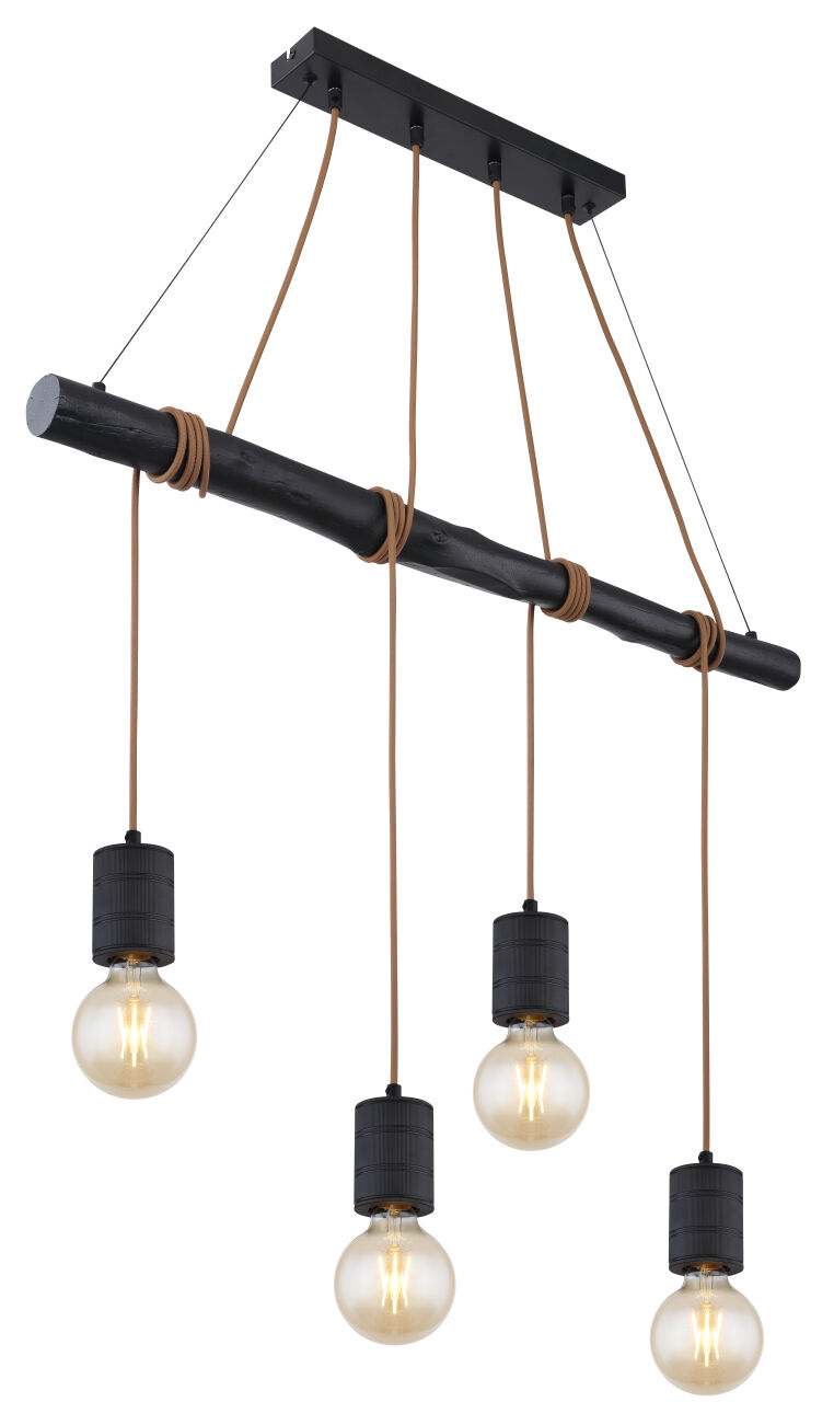 Globo Lighting - HERMINE - Hängeleuchte Metall schwarz, 4x E27