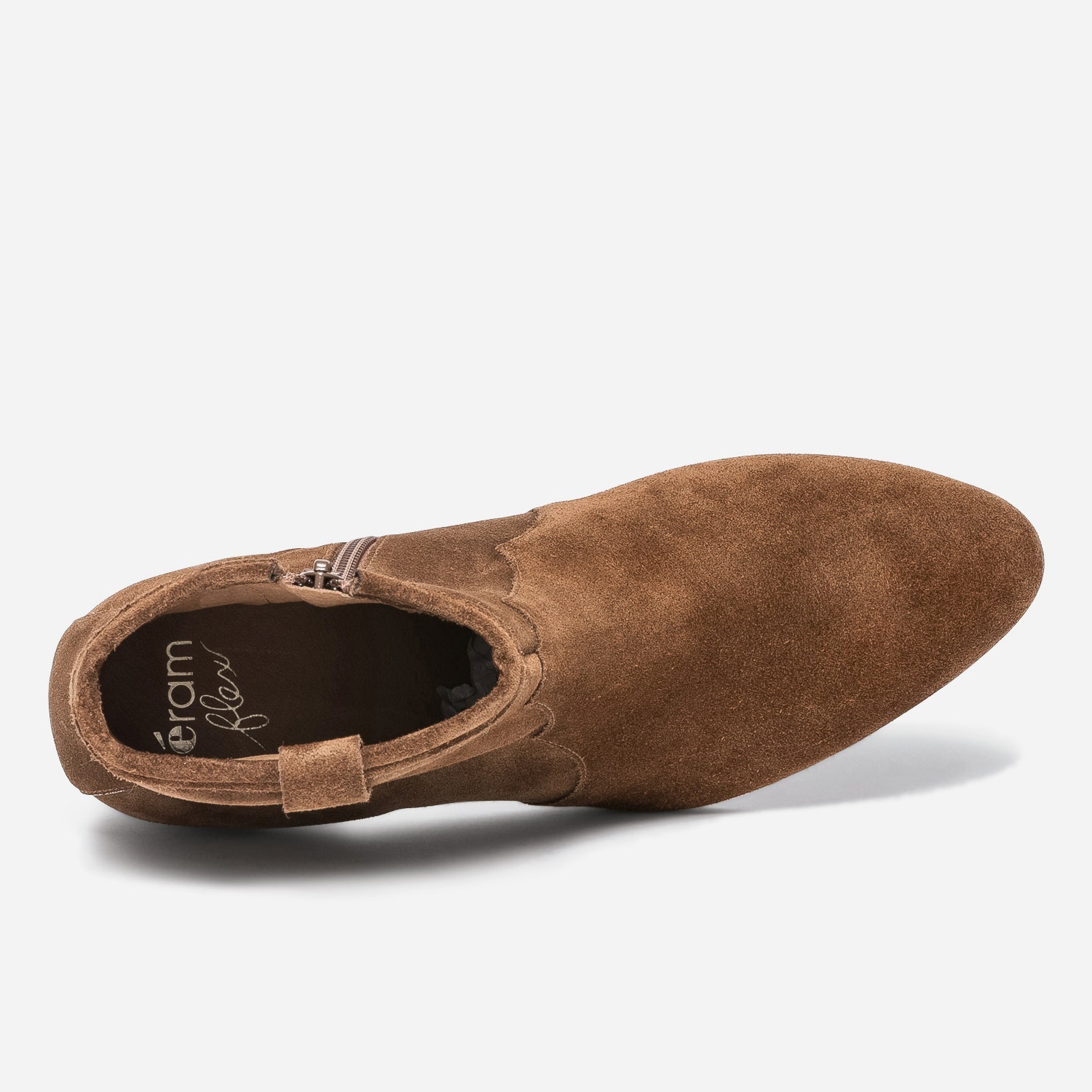 Boots ERAM FLEX camel en cuir velours