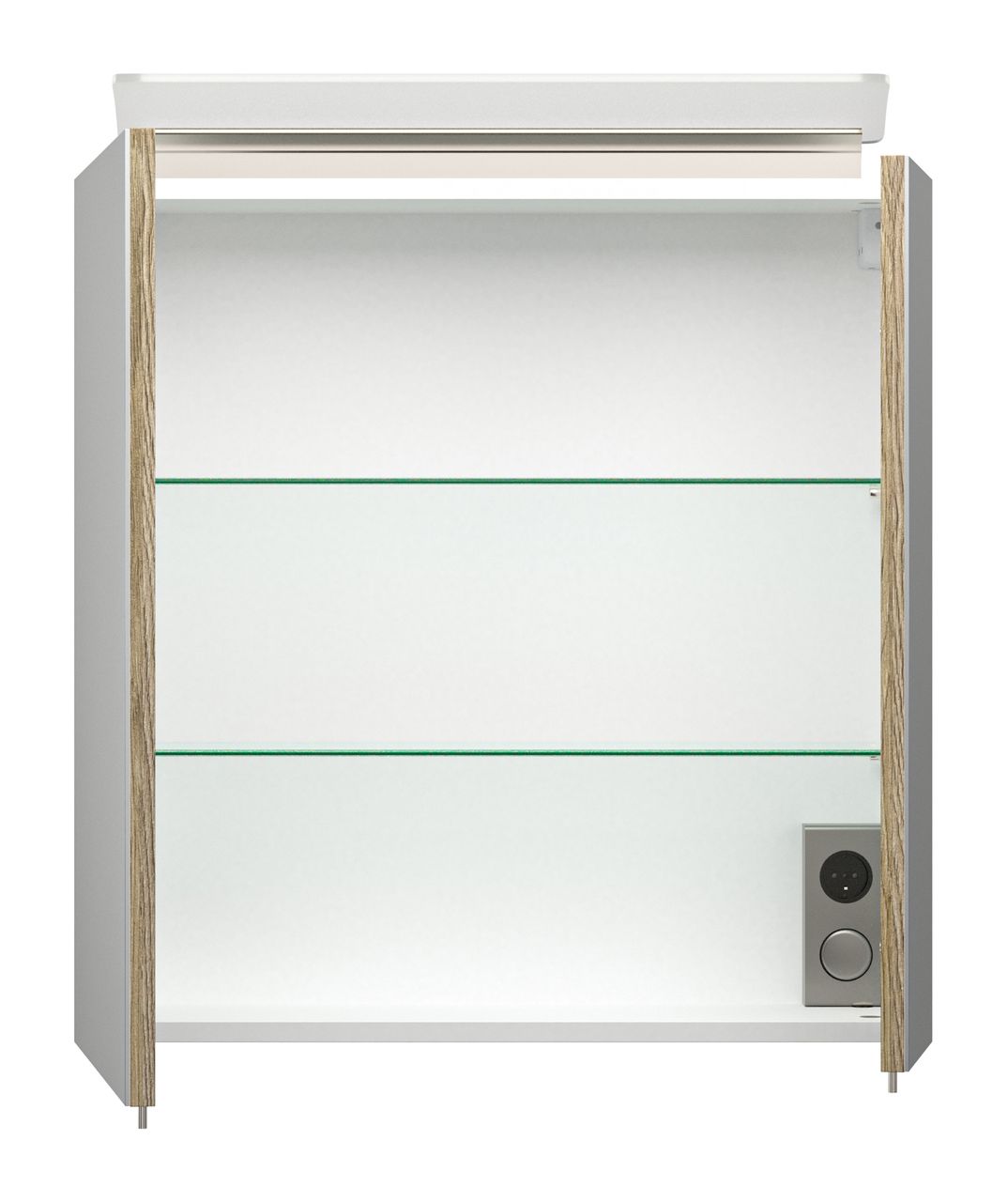 Posseik Spiegelschrank 60 inklusive LED-Acrylglaslampe eiche hell EEK: F