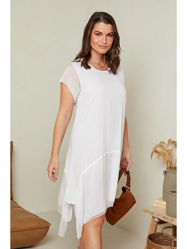 Rodier Lin Leinen-Kleid in Weiß günstig kaufen S/M