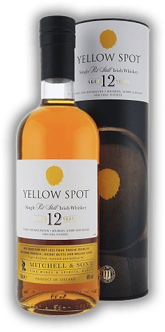 Yellow Spot Mitchell & Son Single Pot Still 12 Years Bourbon Barrels, Sherry Butts und Malaga Casks Yellow Spot Mitchell & Son Single Pot Still 12 Years Bourbon Barrels, Sherry Butts und Malaga Casks Eine exquisite sensorische Erfahrung. Alter 12 J.
