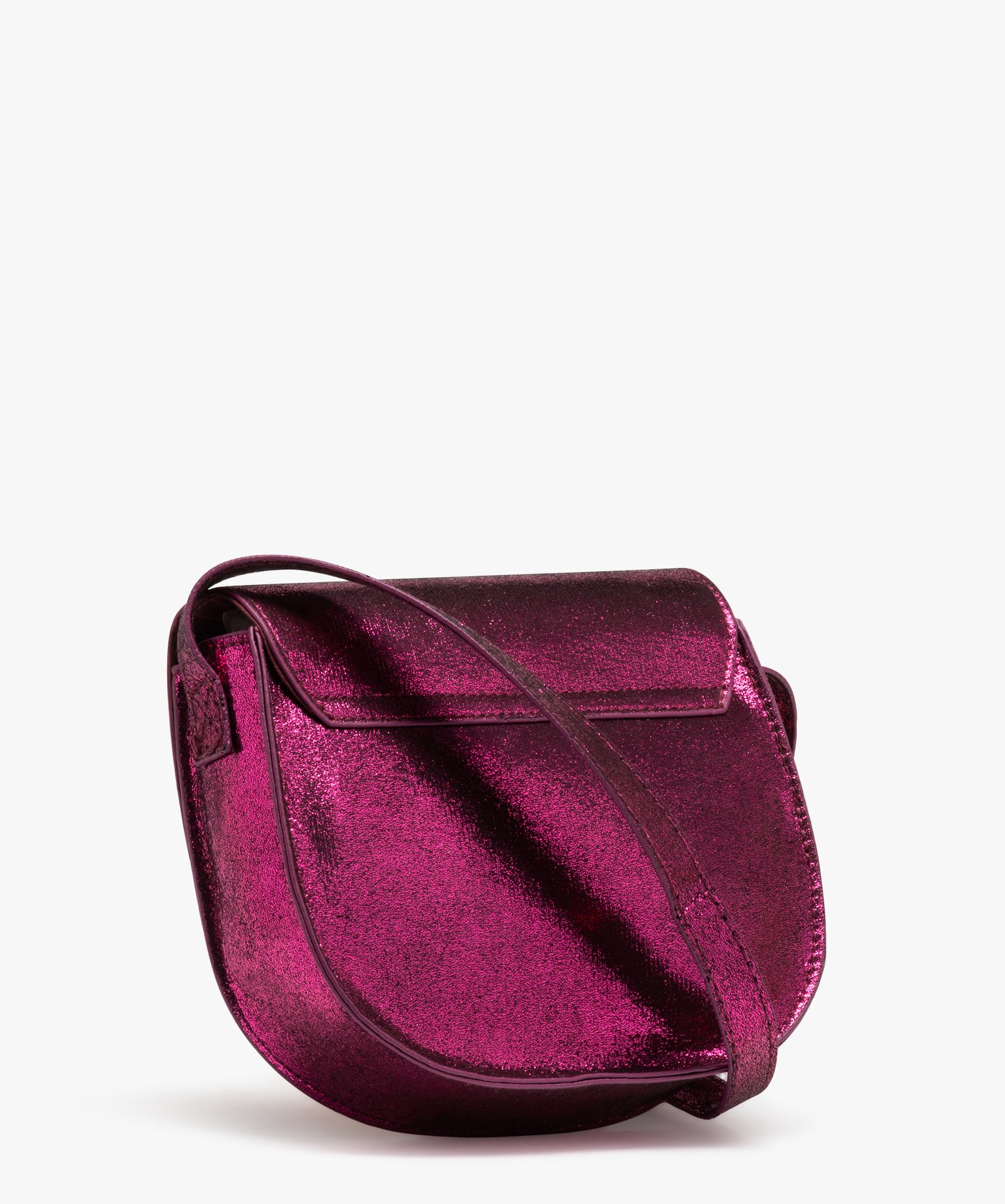 Sac pailleté forme besace avec bandoulière fille violet | GEMO