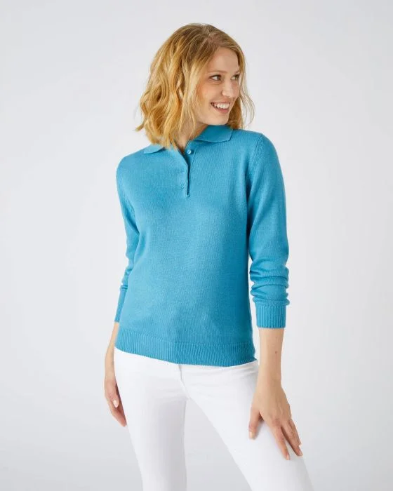 Pull col polo manches longues