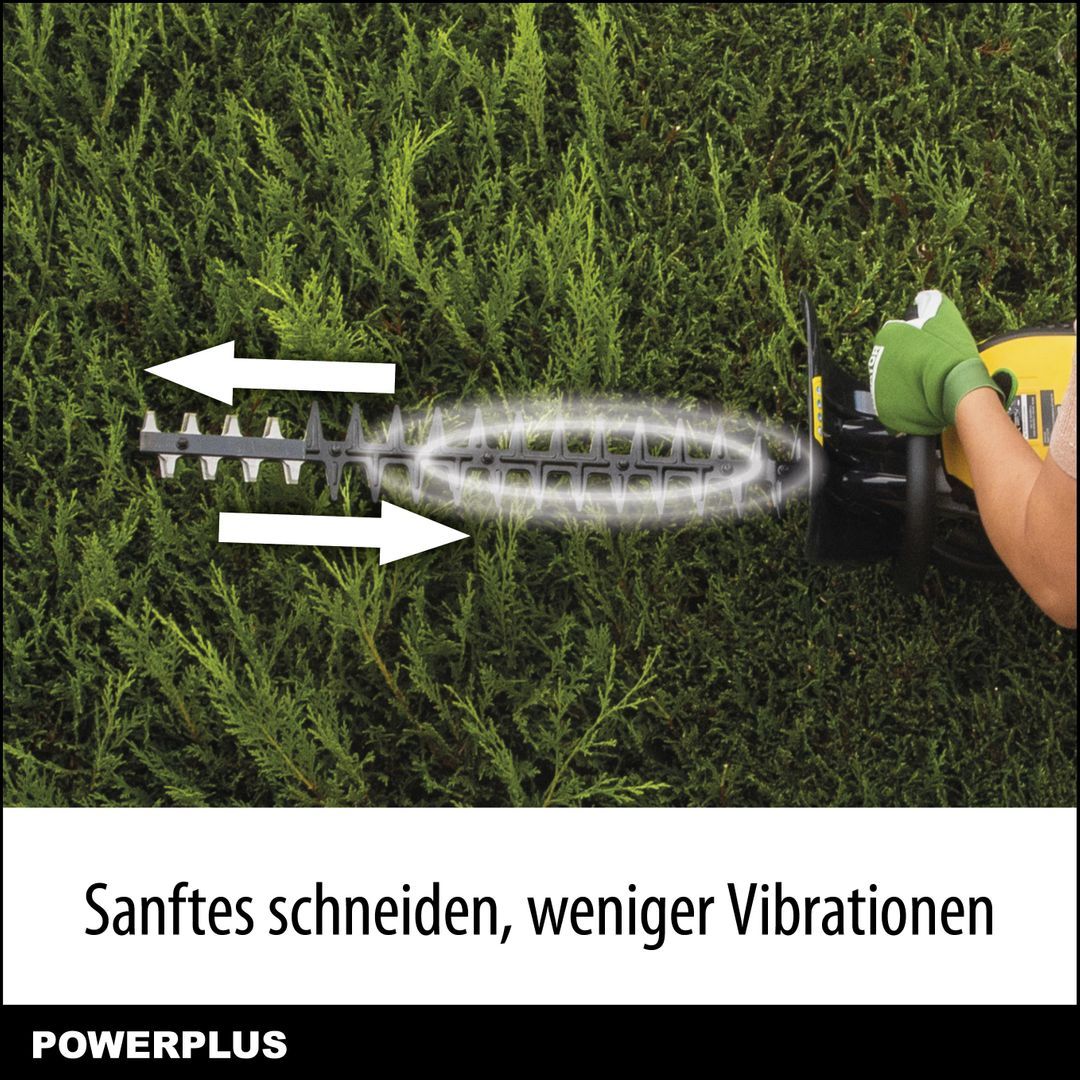 VARO Powerplus Benzin-Heckenschere POWXG2018 - Heckenschere mit 25,4 cc, 640 mm Klinge und 28 mm Abstand, Gartengeräte, Gartenschere zum Schneiden von Sträuchern, Hecken und Pflanzen