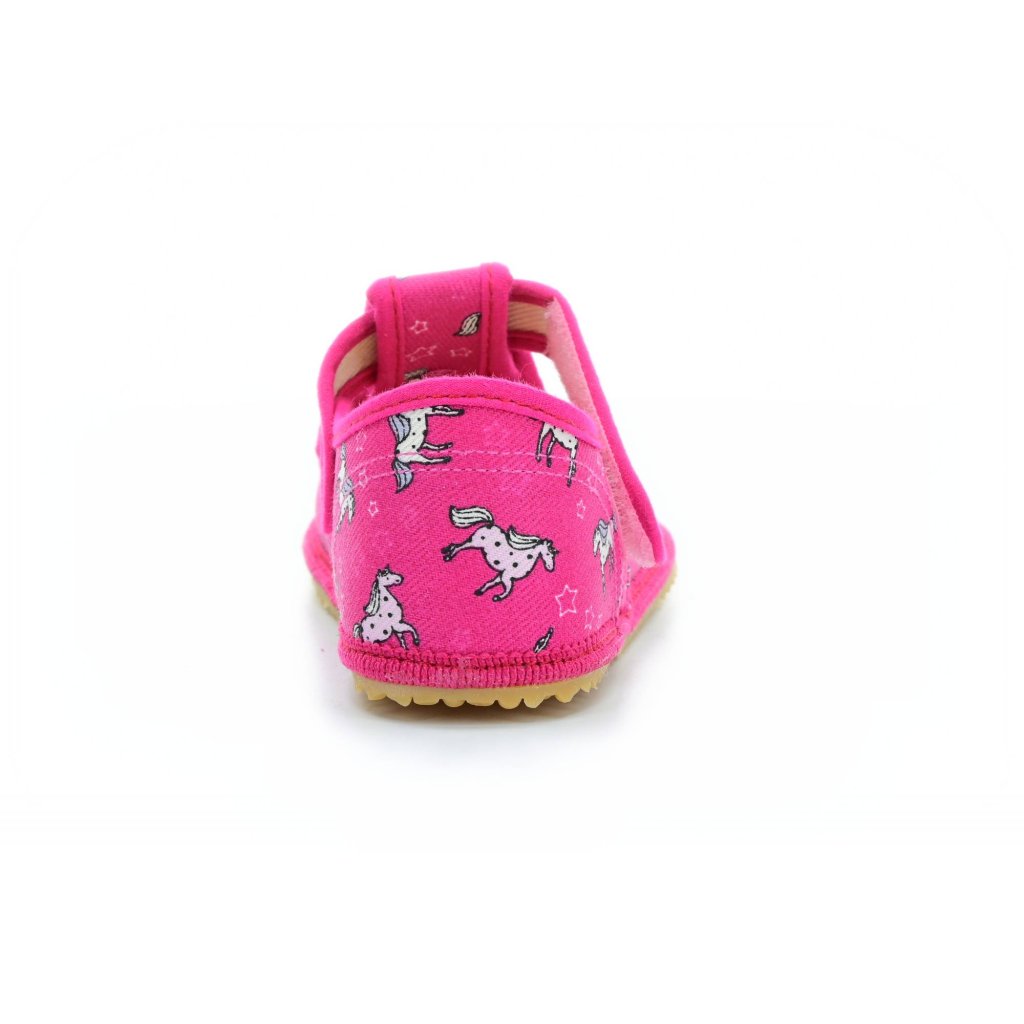 Beda rosa mit Pferden Canvas Hausschuhe (BF-060010/W)