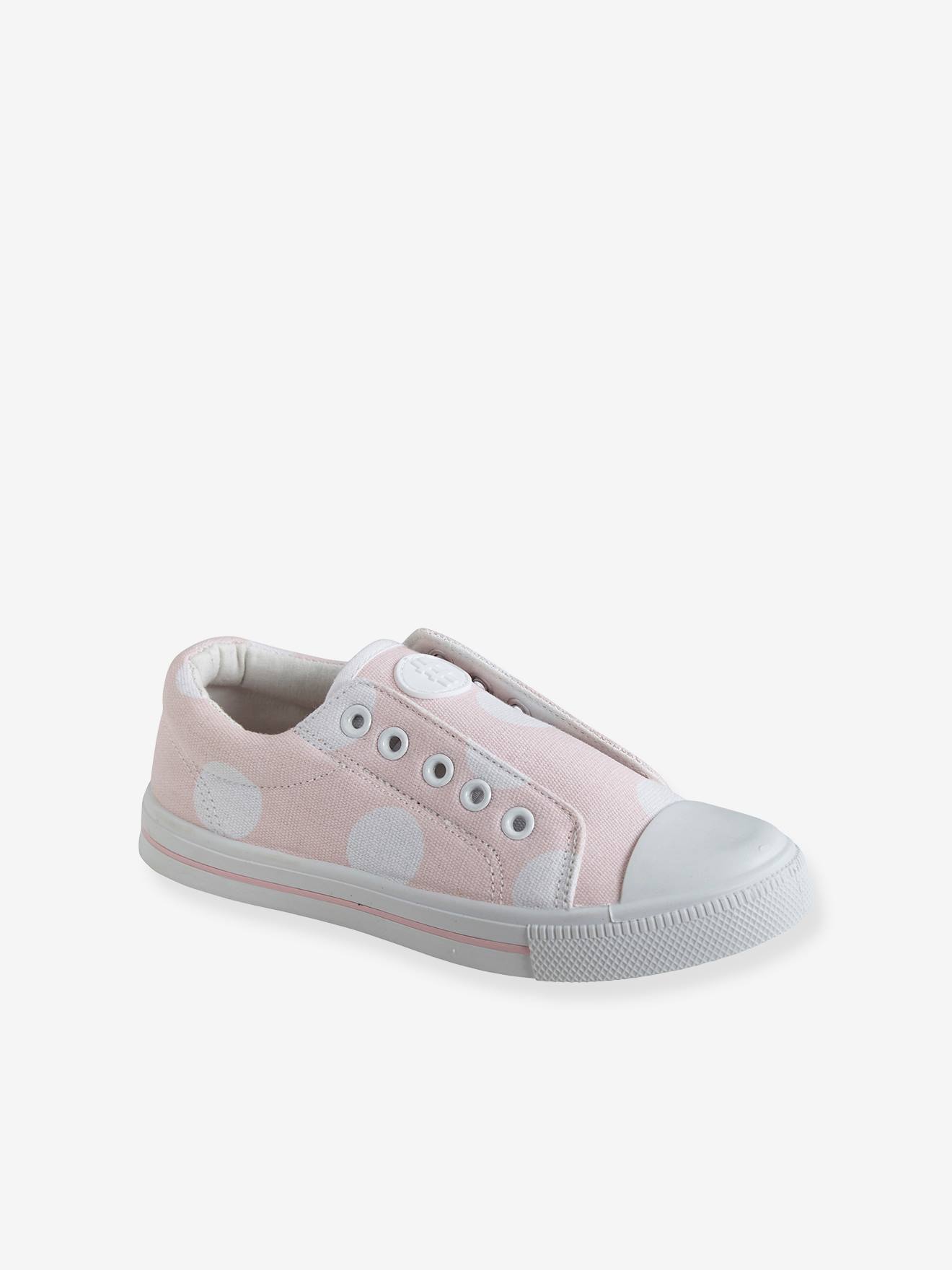 Tennis élastiquées fille en toile rose