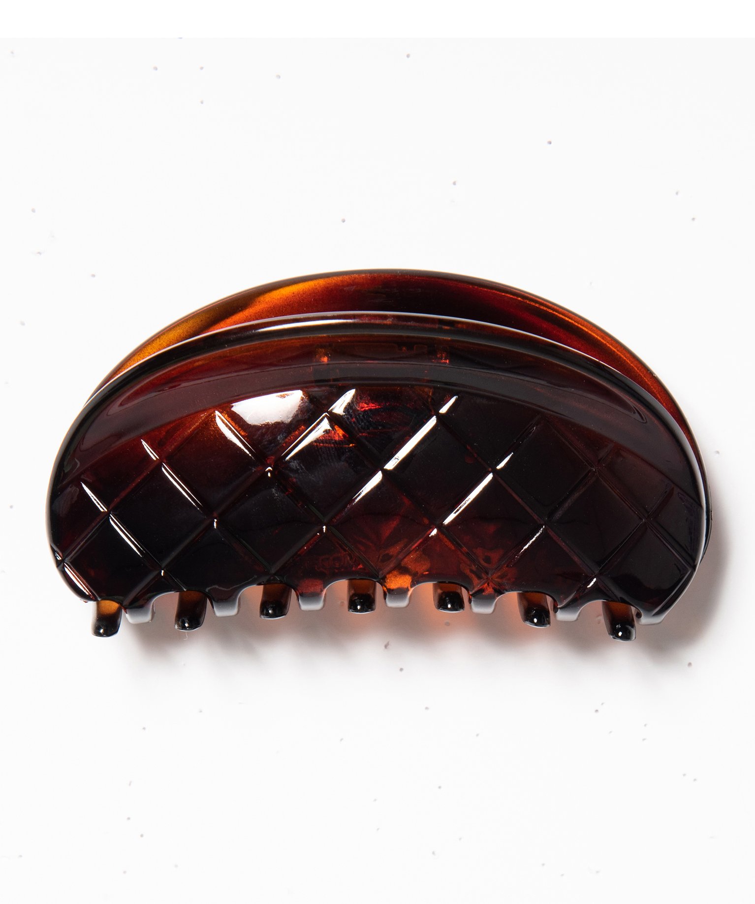 Pince crabe femme pour les cheveux aspect matelassé marron | GEMO