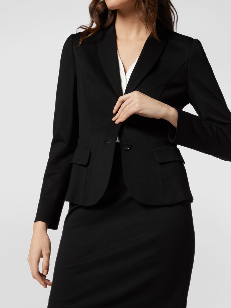 Blazer mit angedeuteten Pattentaschen in schwarz