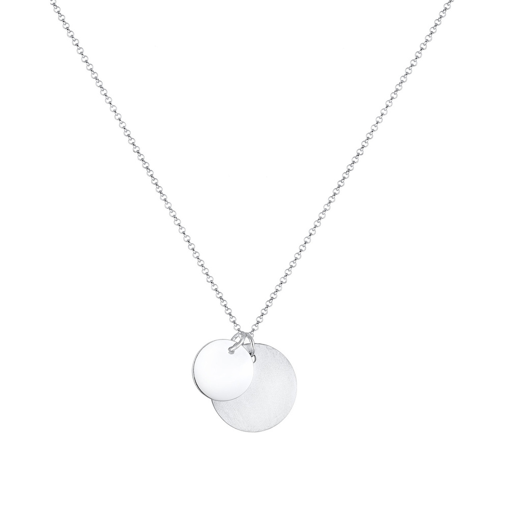 Elli Elli Collier Femme Duo de Plaquettes en Argent Sterling 925 collier
