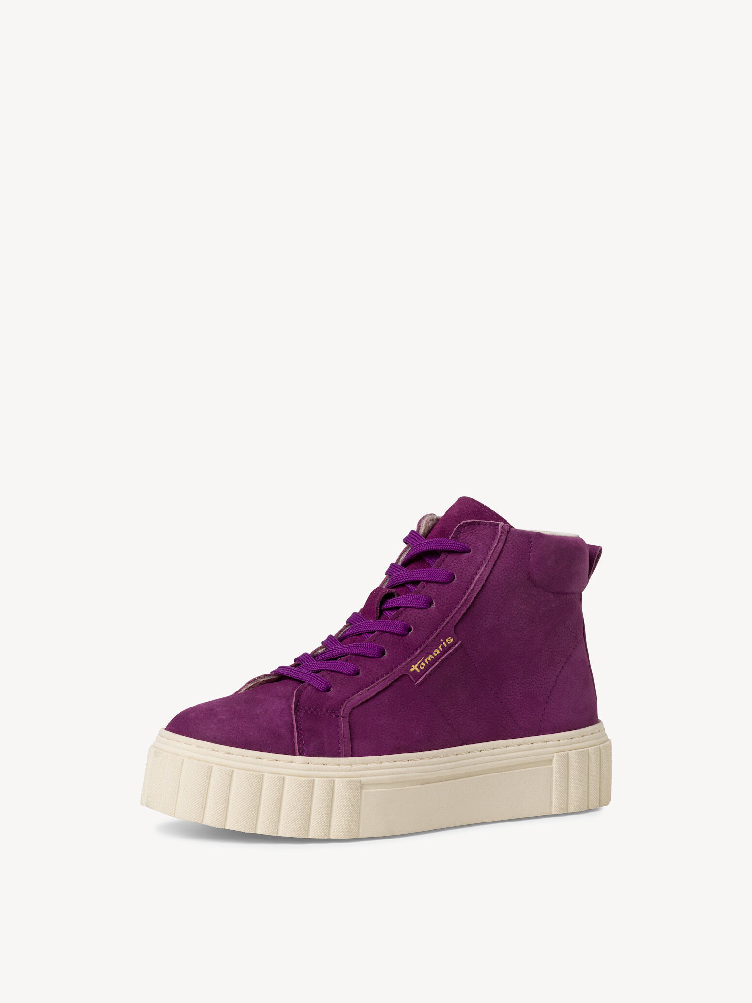 Bottine en cuir - mauve
