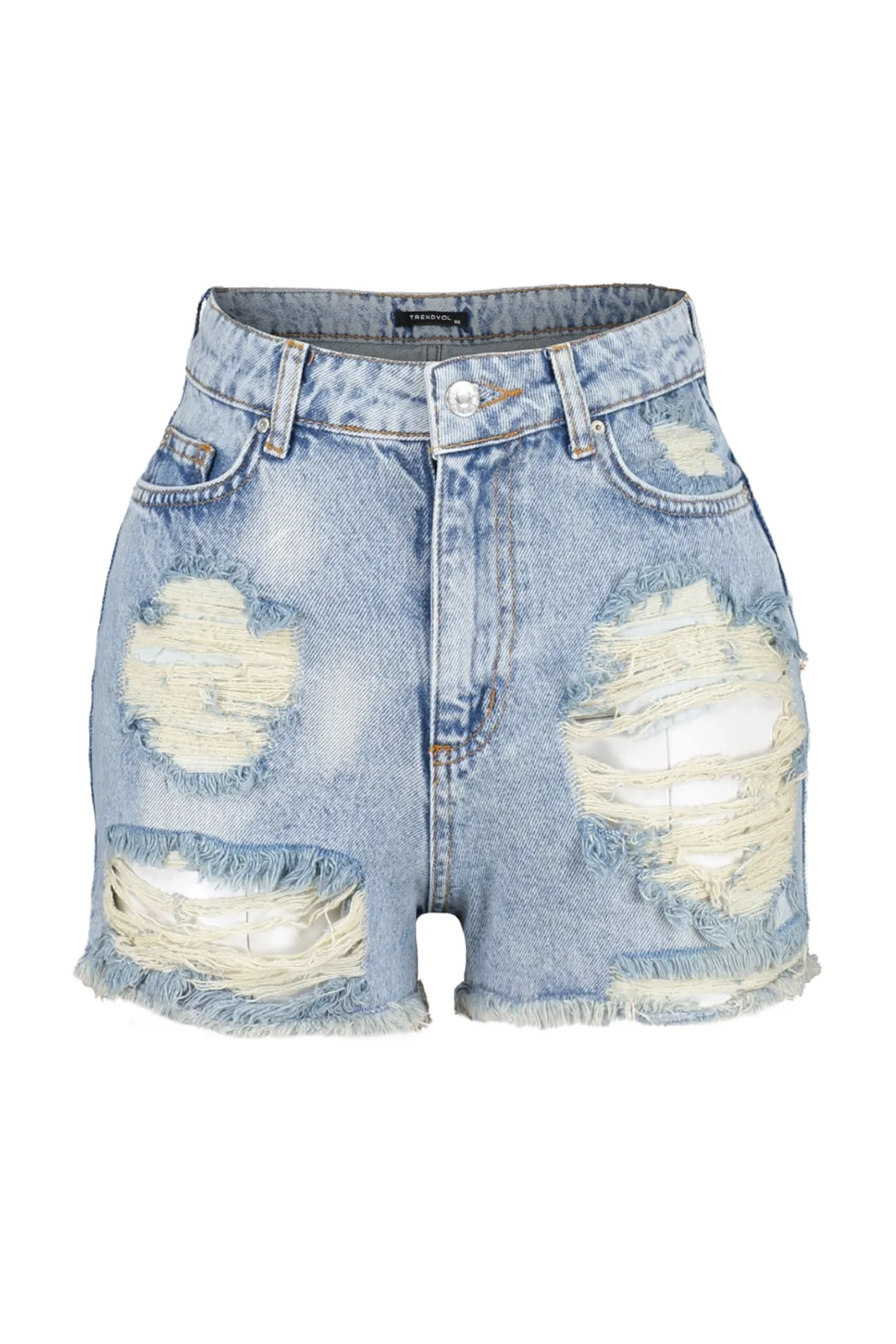 Trendyol Collection  Shorts - Blau - Hoher Bund